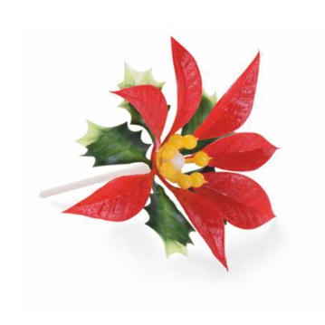 Decora��o em Pl�stico Flor Natal 60mm Modecor 144 un