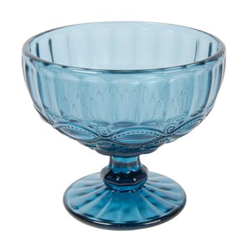 Taa de Vidro Vintage Azul para Sobremesas 380ml 120x105mm 6 un