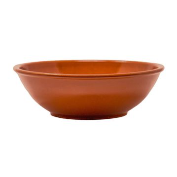 Prato Fundo de Barro Castanho Avermelhado Circular 1200ml 220x70mm 12 un
