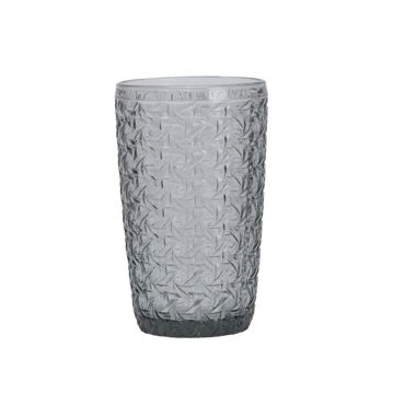 Copo de Vidro Vintage Cinzento para Bebidas 380ml 80x130mm 6 un