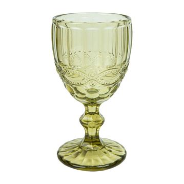 Calice de Vidro Vintage Verde para Bebidas 260ml 80x155mm 6 un