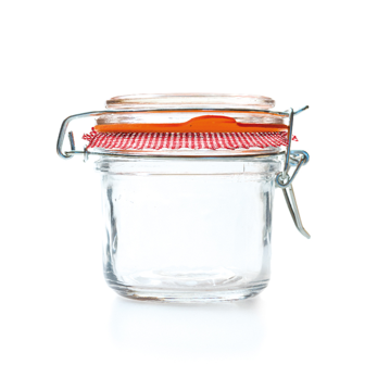 Frasco de Vidro com Tampa Clip e Papel Vichy 200ml 80x85mm 48 un