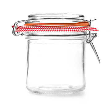 Frasco de Vidro com Tampa Clip e Papel Vichy 250ml 85x100mm 24 un