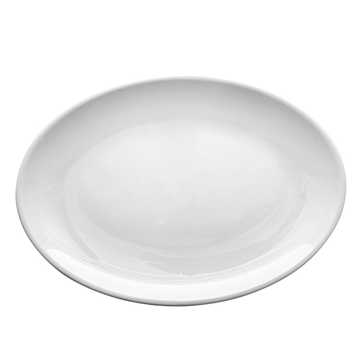 Prato Oval Melamina Branco 460x320mm 2x6 un