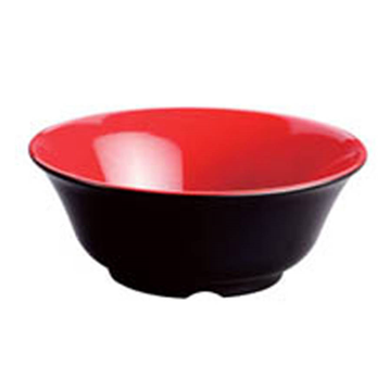 Tigela Oval Melamina Preto Vermelho 254x100mm 24 un