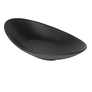 Tigela Oval Melamina Preto 315x165x60mm 6 un