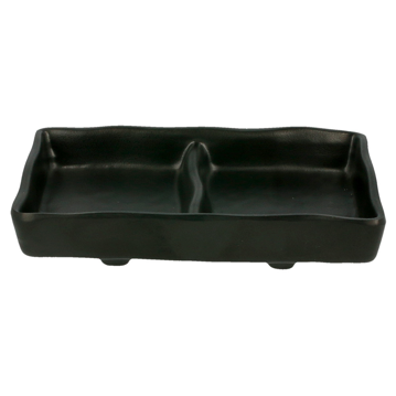Recipiente 2 Compartimentos Melamina Preto 131x81x27mm 12 un