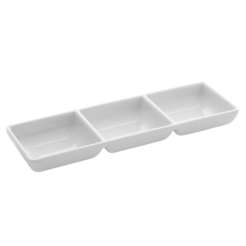 Recipiente 3 Compartimentos Melamina Branco 220x70x25mm 6x12 un