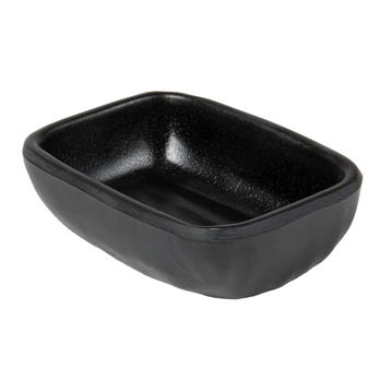 Tigela Retangular Melamina Preto para Molhos 90ml 99x69x32mm 6 un