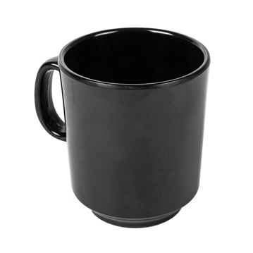 Caneca Caf Melamina Preto 240ml 80x90mm 12 un