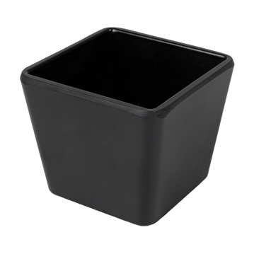 Copo Quadrado Melamina Preto 240ml 68x68x58mm 12 un