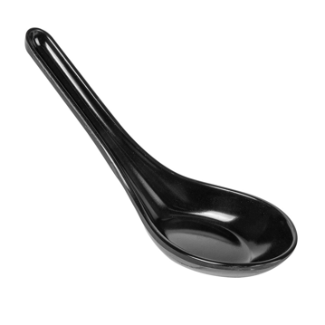 Colher Chinesa Melamina Preto 133x42x57mm 100 un