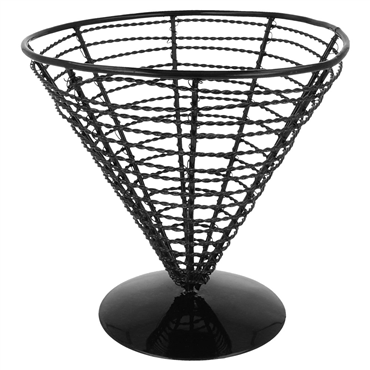 Cesta Cone em Arame de Ao Preto 180x175mm 6 un