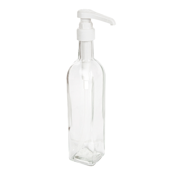 Garrafa de Vidro Transparente com Bomba Dispensadora 500ml 60x297mm 24 un