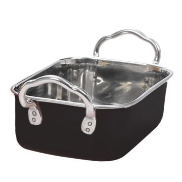 Mini Tacho Rectangular em inox Preto 145x95x45mm 6 un