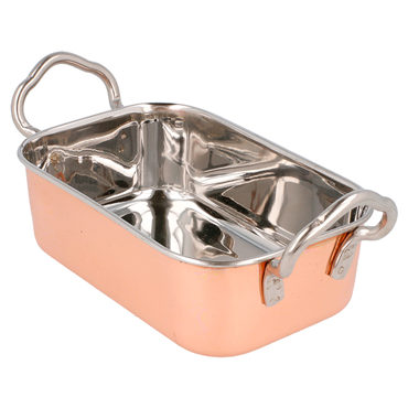 Mini Tacho Rectangular em inox Cobre 145x95x45mm 6 un