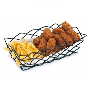 Panier rectangulaire en acier noir 275x142x85mm