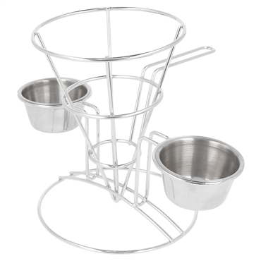 Cesta Cone em Arame de Inox Com 2 copos 108x152mm 12 un