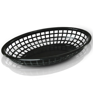 Cesta em Plstico Preto Oval 240x150x45mm 12 un