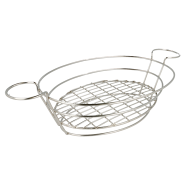 Panier en fil d'acier inoxydable + 2 verres 395x205x80mm 6 unit�