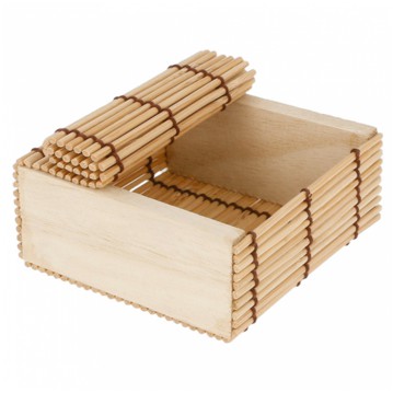 Caixa em Bamb Sushi Maki Mat 85x85x40mm 50un