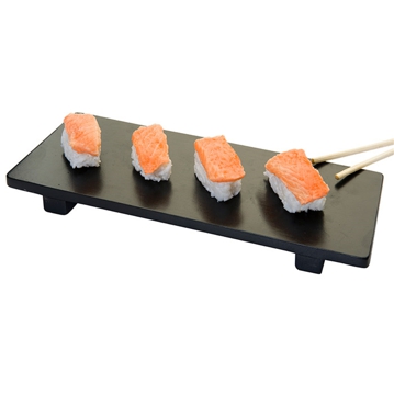 Base Retangular em Bamb Preto para Sushi 500x230x25mm 1 un