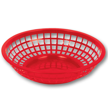 Cesta em Plstico Vermelho Redonda 200x50mm 12 un