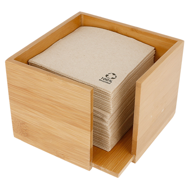 Suporte de Bamb Natural para Guardanapos 200x200mm 1/4 1 un