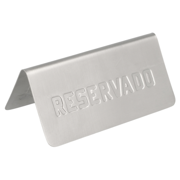 Cavalete de Mesa em Inox Reservado (PT ES) 120x54x59mm 1 un