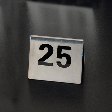 Cavalete em Inox com Nmeros de Mesa de 26 A 50 75x55mm 25 un