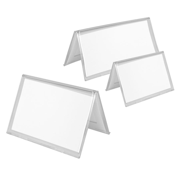 Cavalete Porta Etiquetas de Mesa Econmicos em Plstico PS Transparente 90x55mm 200 un