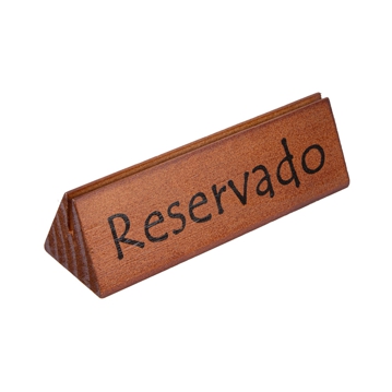 Cavalete de Mesa em Madeira Reservado (PT ES EN) 150x44x44mm 10 un
