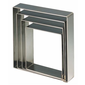 Forma Cortante em Anel Quadrado de Inox para Semifrios 200x200x40mm