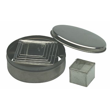 Conjunto de Formas Cortantes para Pastelaria - Quadradas Lisas