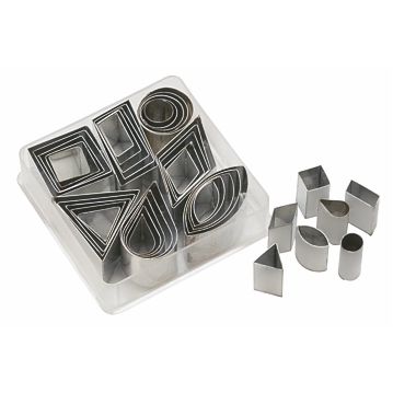 Conjunto de Formas Cortantes para Pastelaria - 42 Figuras Geomtricas