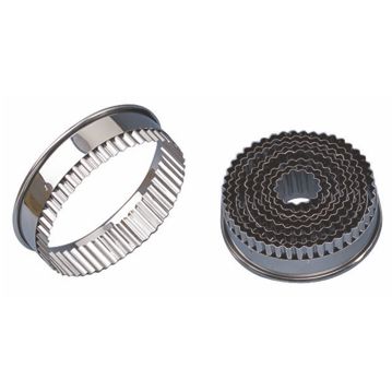 Conjunto de 12 Formas Cortantes em Inox para Pastelaria - Circular Semi-dentado 30-140mm