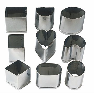Conjunto de 9 Formas Cortantes em Inox para Pastelaria - Praline