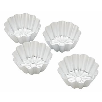 Conjunto de 4 Formas Molde em Aluminio para Pastelaria - Monodose Dentada 80x80mm