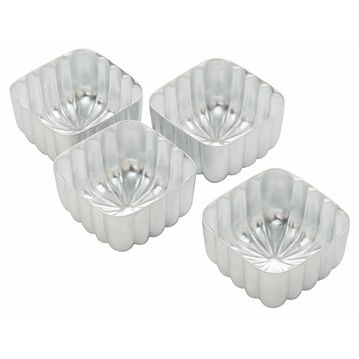 Conjunto de 4 Formas Molde em Aluminio para Pastelaria - Quadradas Dentadas 70x70mm