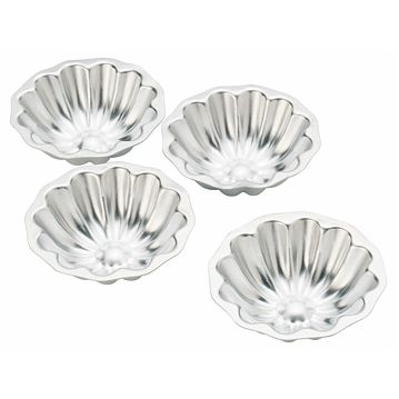Conjunto de 4 Formas Molde em Aluminio para Pastelaria - Redondas Dentadas Sem Rebordo 90x40mm