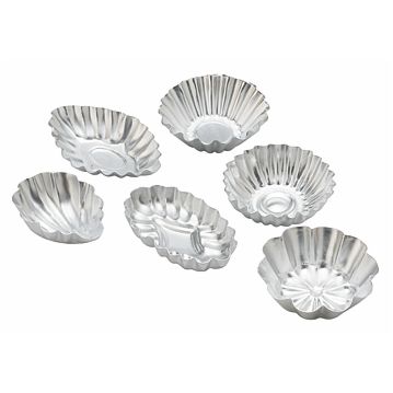 Conjunto de 6 Formas Molde em Aluminio para Pastelaria - Sortido Dentado 65x45mm