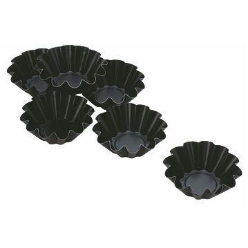 Conjunto de 6 Formas Molde em Aluminio Anti-aderente para Pastelaria - Brioche Estrias Largas 80x30mm