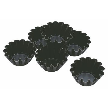 Conjunto de 6 Formas Molde em Aluminio Anti-aderente para Pastelaria - Brioche Alto 80x40mm