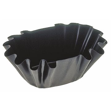 Conjunto de 4 Formas Molde em Aluminio Anti-aderente para Pastelaria - Oval Dentado 100x40x40mm