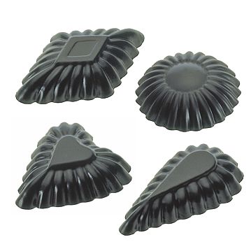 Conjunto de 4 Formas Molde em Aluminio Anti-aderente para Pastelaria - Sortido Altura 15mm
