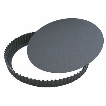 Forma Molde em Aluminio Anti-aderente para Pastelaria - Circular Baixa Dentada com Fundo Mvel 320x35mm