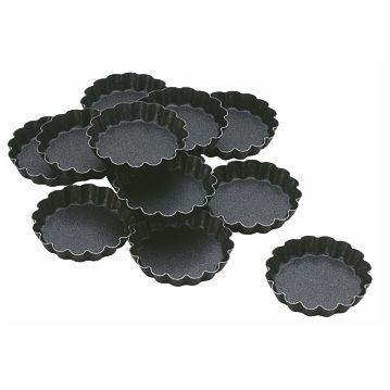 Conjunto de 12 Formas Molde em Aluminio Anti-aderente para Pastelaria - Tartelete 60x25mm
