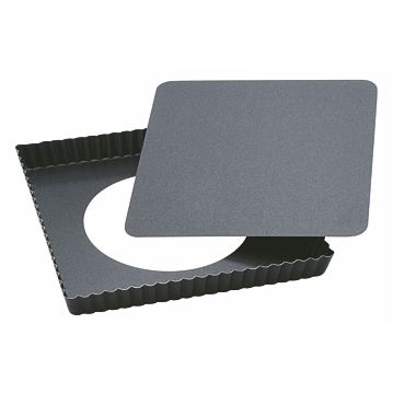 Forma Molde em Aluminio Anti-aderente para Pastelaria - Quadrada Dentada 230x230x25mm