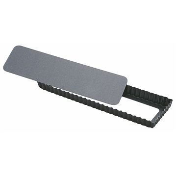 Forma Molde em Aluminio Anti-aderente para Pastelaria - Rectangular Dentada 350x110x25mm
