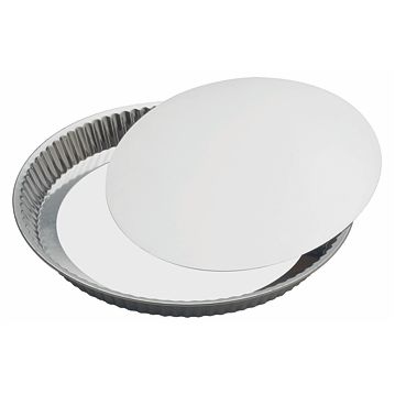 Forma Molde em Ferro para Pastelaria - Tarte Baixa Circular Dentada com Fundo Mvel 280x30mm
